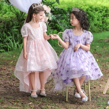 Otroci Nosijo Vezenje Prikrojevanja Oblačila Lepa Otroci Poročno Obleko, ki je Primerna za dekleta, starih od 3 do 12