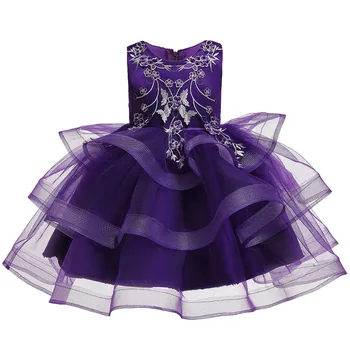 Otroci Tutu Princesa Stranka Obleko za Baby Dekleta Vezeni Cvetlični Otroci Obleko Družico Elegantno Obleko za 2 6 8Yrs Dekliška Oblačila