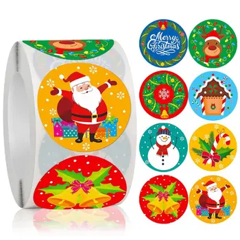 Papir Pečat Nalepkami Božič Nalepke Paket Nalepke Samolepilni Pakiranje Polje Nalepke DIY Candy Torbe Snežaka Nalepke Nalepka