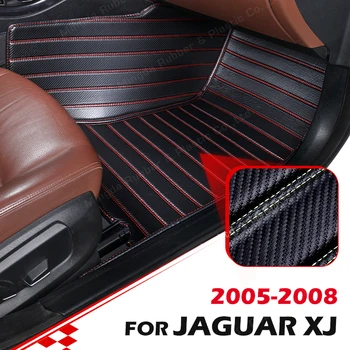 Po meri Ogljikovih Vlaken slog predpražnike Za Jaguar XJ 2005 2006 2007 2008 Stopala Preprogo Kritje Avtomobilske Notranja Oprema
