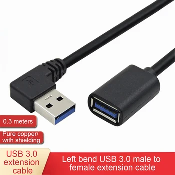 Podaljšek USB 3.0 Moški-Ženska pravim Kotom 90 Stopnjo USB Adapter GOR/Dol/Levo/Desno Cabo USB 0,2 M