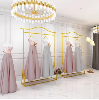 Poročno obleko, display stojala, high-end zaslon rack tal do stropa visi oblačila, fotografija studio, obleko zaslon rack