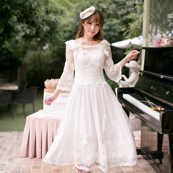 Princesa sweet lolita obleko Sladkarije dež obleko čipke,sladko slim čiste barve gleženj-dolžina,jeseni A-Line ljubek obleko C22CD7170