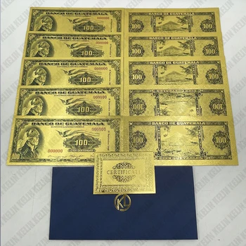 Pripravljen parka Gvatemala denarja 100 GTQ pozlačeni folijo bankovcev z custom design