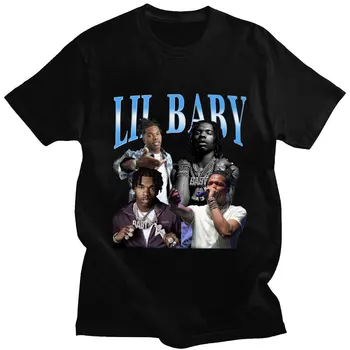 Rapper Lil Baby Graphic Majica s kratkimi rokavi Moški Ženske Hip Hop Svoboden Kratek Rokav Tee Srajce Moda Priložnostne Bombaža T-srajce Ulične Moški