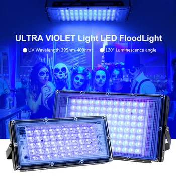 Ravno UV LED Black Light Doma Stranka Plošča Blacklight 50 W 100W 150W Pro Ultravijolično Svetilko 395nm Fluorescentna Za Disco DJ Dekoracijo