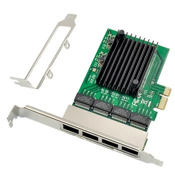 RJ45 4-Port Gigabitno mrežno Kartico Rezervnih Delov Ethernet Strežnik PCIE Network Card Adapter PCI-E X1 Vmesnik