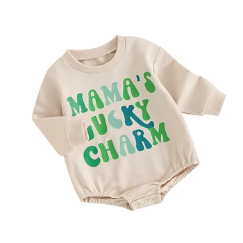 SHUING Baby Boy Girl Prvi St Patrick Dan s Obleke Lucky Charm Long Sleeve Majica Romper Malčke Baby Pomlad Oblačila