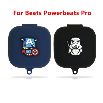 Slušalke Primeru Kritje za Bije Powerbeats Pro Risanka Silikonski Bluetooth Brezžične Slušalke Zaščitni Pokrov, S Kavljem za