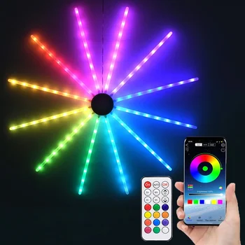Smart RGB Ognjemet Svetlobe App Nadzor RGB LED Starburst Svetlobe Pravljice Ognjemet Garland Lahka Glasba za Sinhronizacijo Oseb Počitnice Dekor