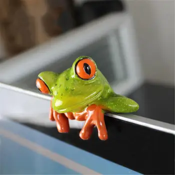 Smešno Smolo Žabe Creative 3D Živali Žaba Figur Dekorativni Obrti Za Računalniški Monitor Desk Doma Vrt Dekoracijo Darilo