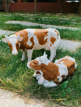 Smole Simulacije Živali Govedo Krave Mati in Otrok Živali Kip Obrti Obrt Sodobno Dekoracijo Doma Okraski na Prostem