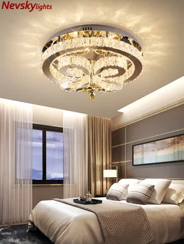 Sodobni led stropne luči dnevna soba luksuzni kristalno stropne svetilke spalnica Krog kristalno napeljave, kuhinja kristalno stropne svetilke