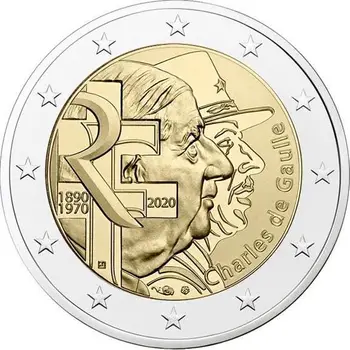 Spominski Kovanec Zvitkih, Akril Zaščitna Škatla za 130 Obletnico Rojstva franceta 2 Euro krog De Gaulle v letu 2020
