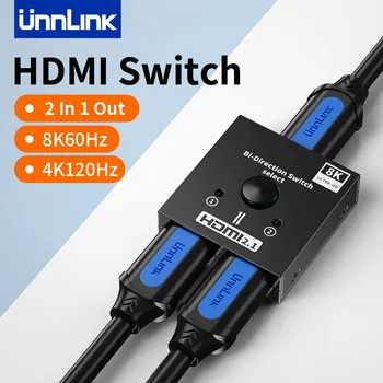 Unnlink 8K HDMI Switch 4K120Hz 2 In1 Iz Cepilec za TV polje Prenosni RAČUNALNIK PS5/4 Xbox Serije TV Monitor