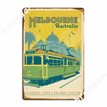 Vintage Melbourne Avstralija Kovinske Plošče, Plakat, Stensko Slikarstvo Objave Garaža Meri Kino Kuhinja Tin Prijavite Plakat
