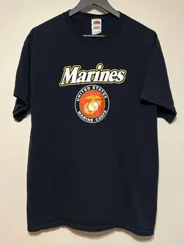 Vintage United states Marine Corps Majica s kratkimi rokavi Velikosti XL Black Vojaške Mornarice