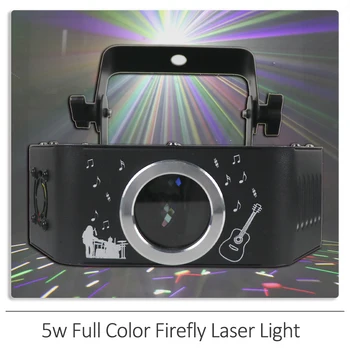YUER 5W Pisane Firefly Lasersko Svetlobo Projektor Za DJ Bar, Disco Party Klub DMX Zaprtih Božično Razsvetljavo Fazi Učinek Luči
