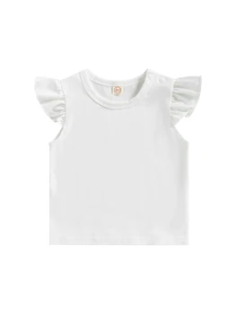 Za Malčke Baby Boy Dekleta Osnovne Navaden T Shirt Obleko Letenje Rokav Bluzo Krog Vratu Trdna Priložnostne Otroci Dekle Top Tee Oblačila