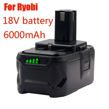 Zamenjajte Ryobi ONE18V Brezžično električno Orodje BPL1820 P108 P109 P106 RB18L50 RB18L40 Litij-Ionska Baterija 6000mAh