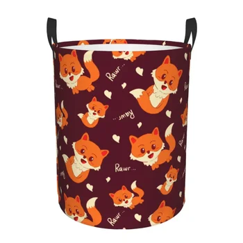 Zložljivi Perilo Košaro za Umazano Obleko Luštna Fox Shranjevanje Jerbas Otroci Baby Domov Organizator